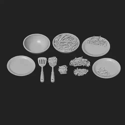 French Fries Set  3D print model 3
