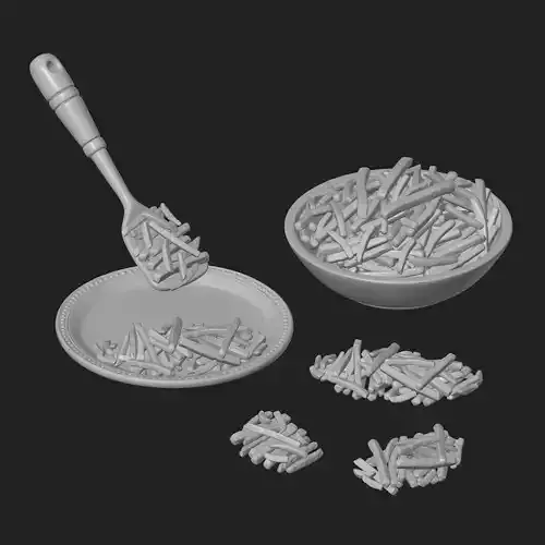 French Fries Set  3D print model 2