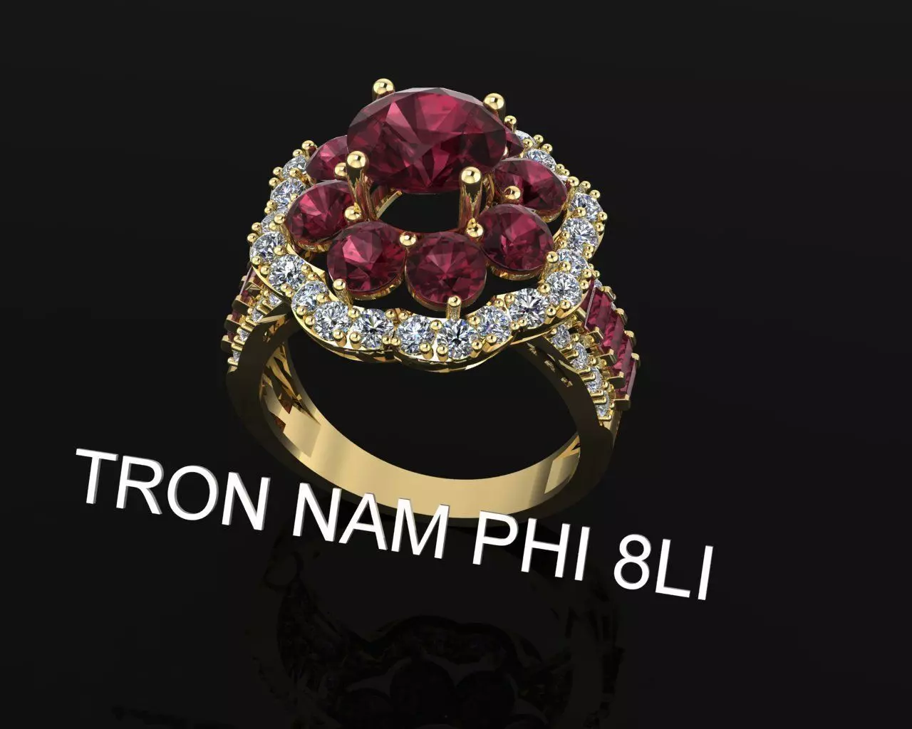 ROUND DIAMOND 8mm FEMALE RING 3D print model