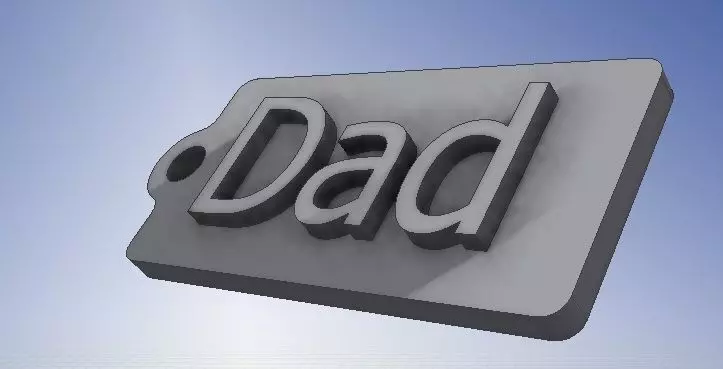 Dad Name Tag  Key chain Fob Zipper Tag 2x1x02in 50x25x5mm thick 3D print model_0