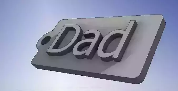 Dad Name Tag  Key chain Fob Zipper Tag 2x1x02in 50x25x5mm thick 3D print model