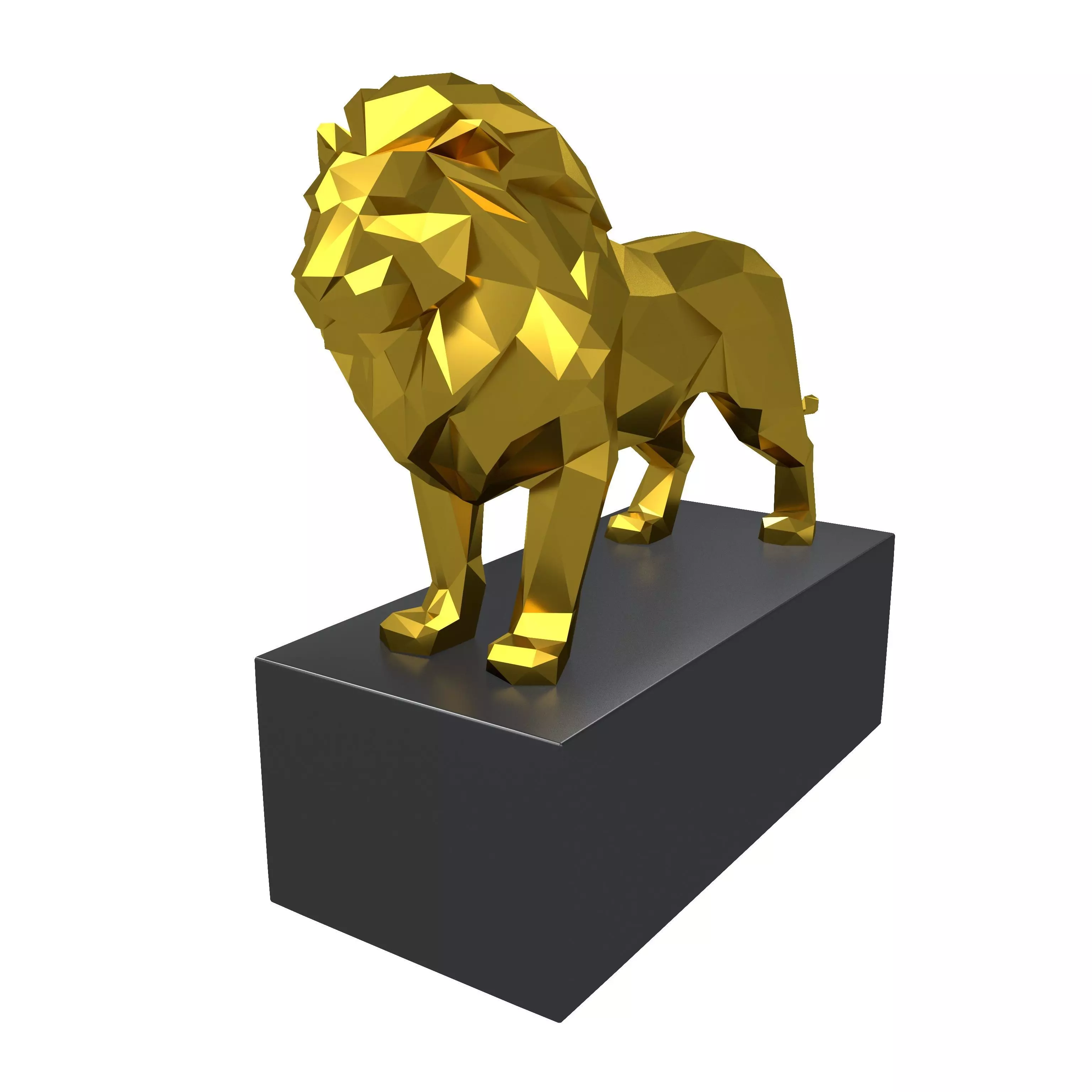 Lion Sculpture v1 008 Low-poly 3D model