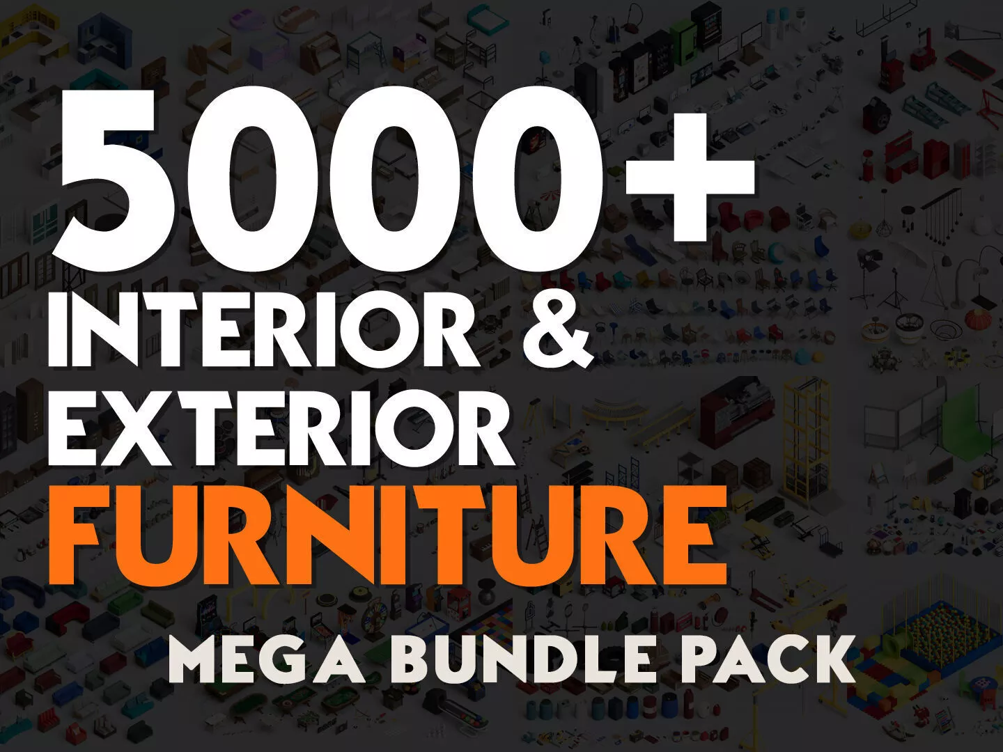 5000 Interior Exterior Realistic City Props Mega Bundle Pack 3D model