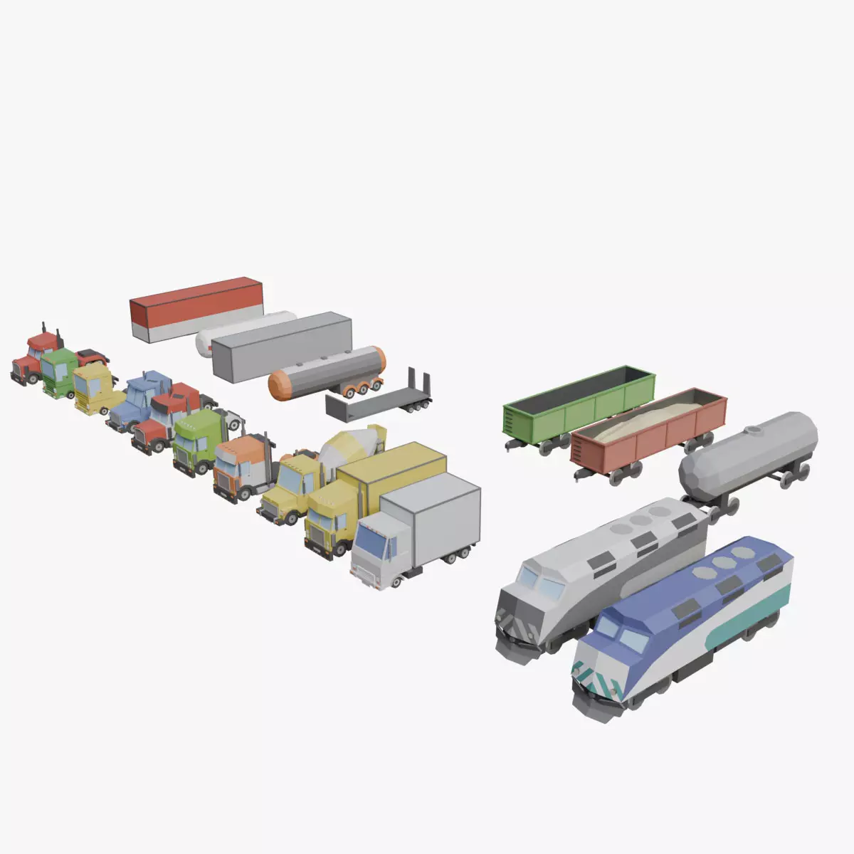 Low Poly City Cars Pack 12 Stylized Game Vehicles 3D model