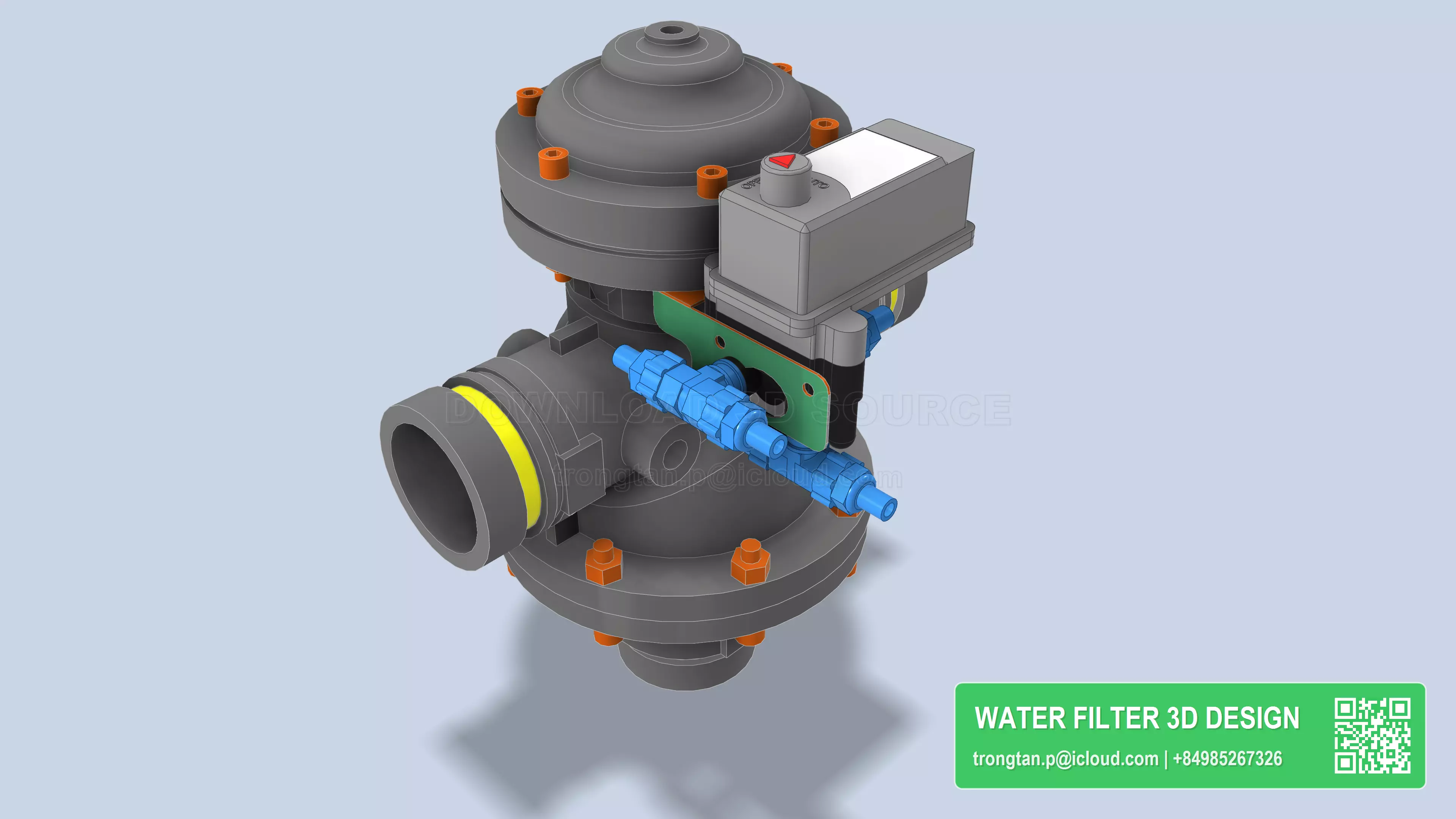 2 Inch Angle Backwash Filter Valve For Irrigation 3D model