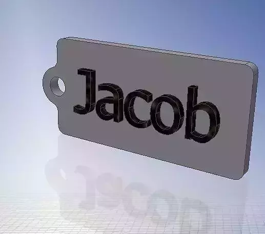 Jacob Name Tag  Key chain Fob Zipper Tag 2x1x02in 50x25x5mm