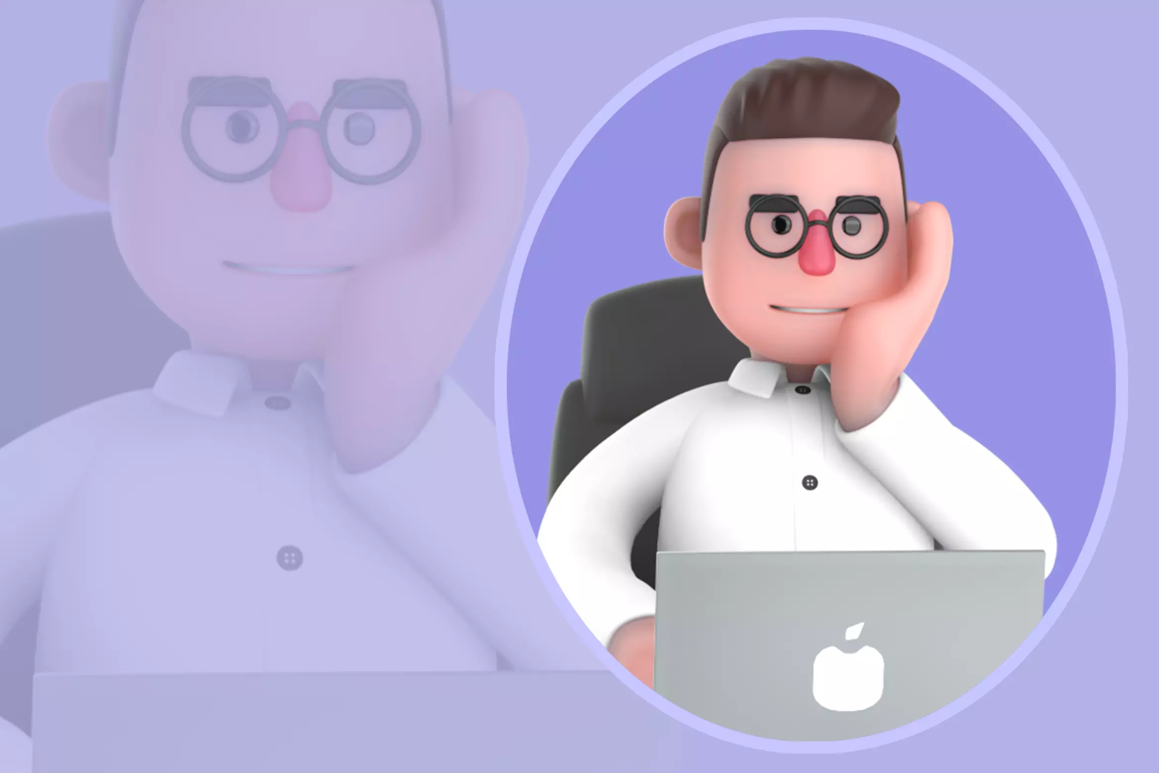 Stylized 3D Sociologist Character - Thinking Cartoon 3D model