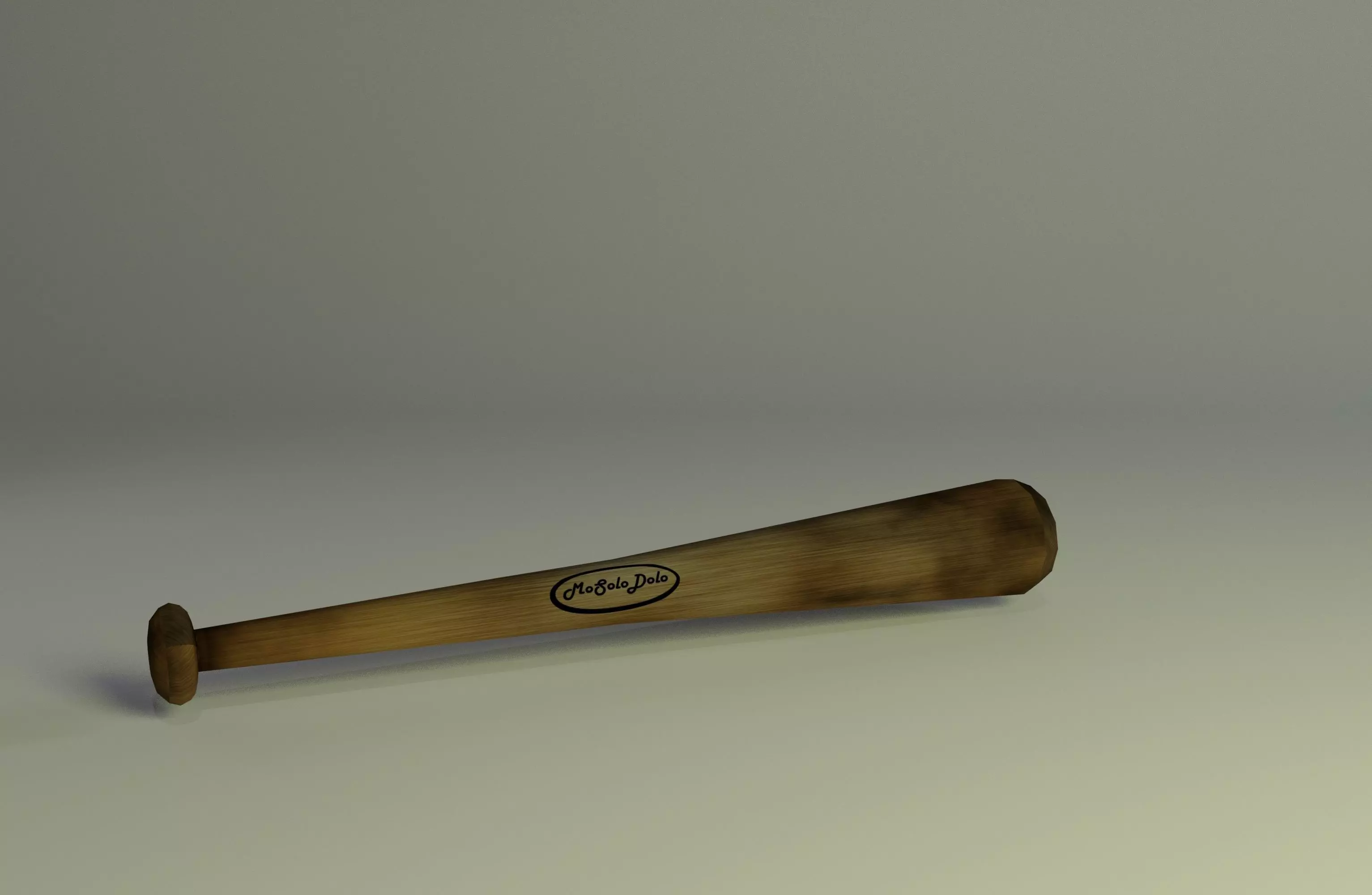 Baseball Bat Low-poly 3D model_0