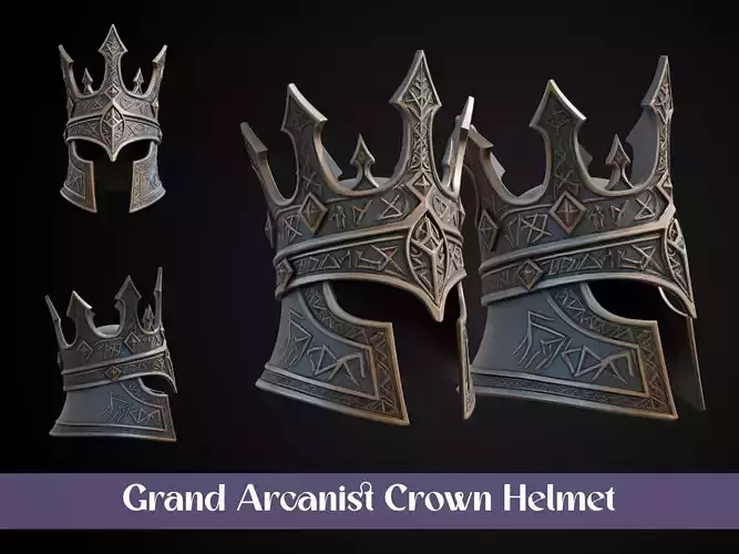 Stylized Arcane Wizard Helmet - Grand Arcanist Crown