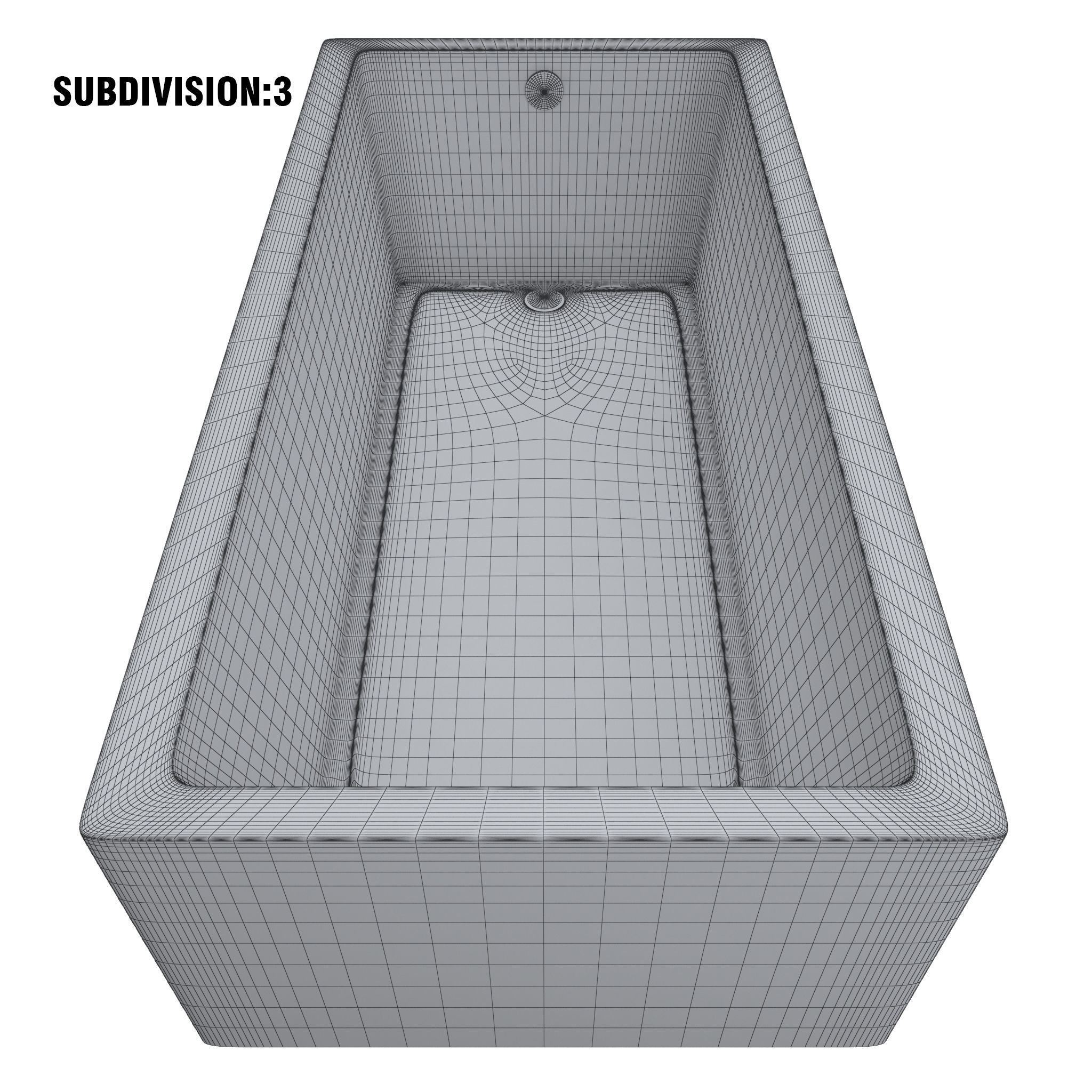 Tub-001 rectangular bath tub 3D model_9
