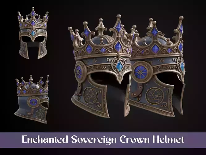 Stylized Arcane Wizard Helmet - Enchanted Sovereign Crown