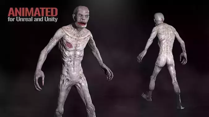 Creepy Pale Zombie Ghoul Redneck