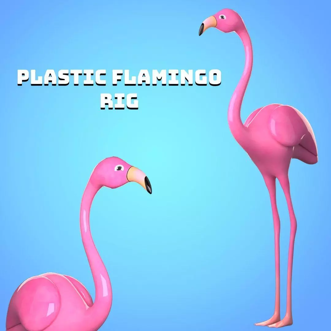Plastic Flamingo rig 3D model