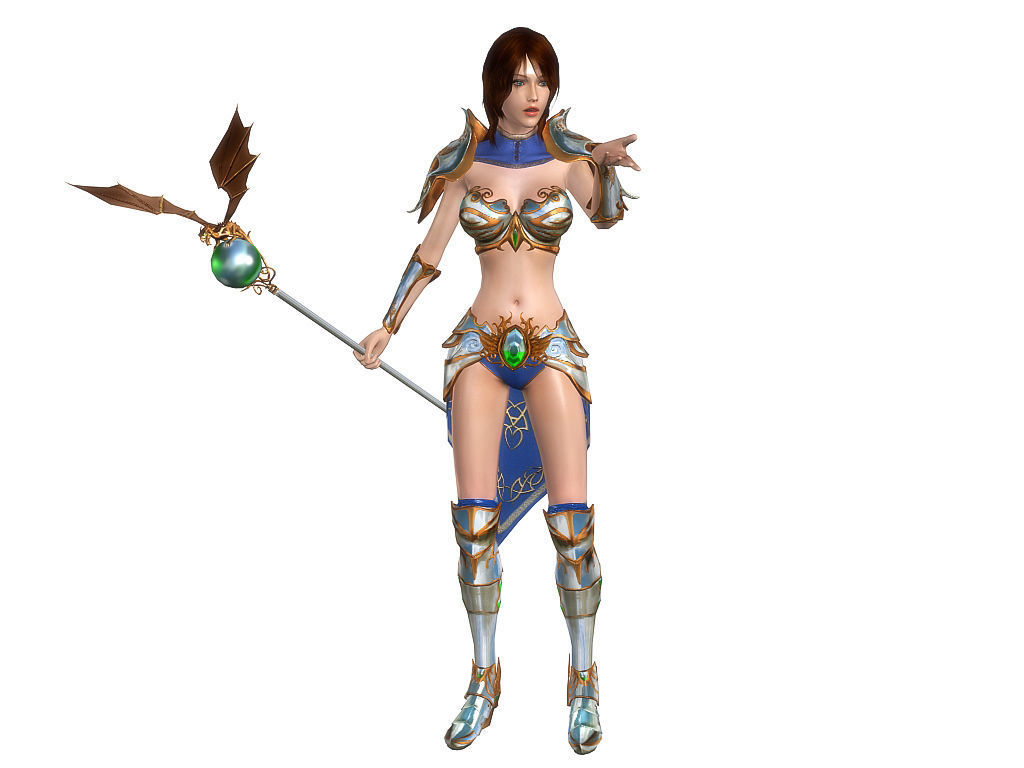 3Dfoin - Royal Sorceress  Low-poly 3D model_9