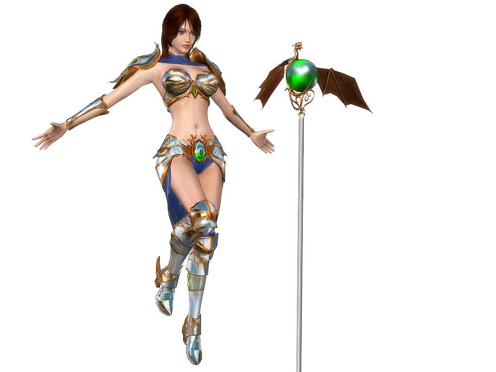 3Dfoin - Royal Sorceress  Low-poly 3D model_8