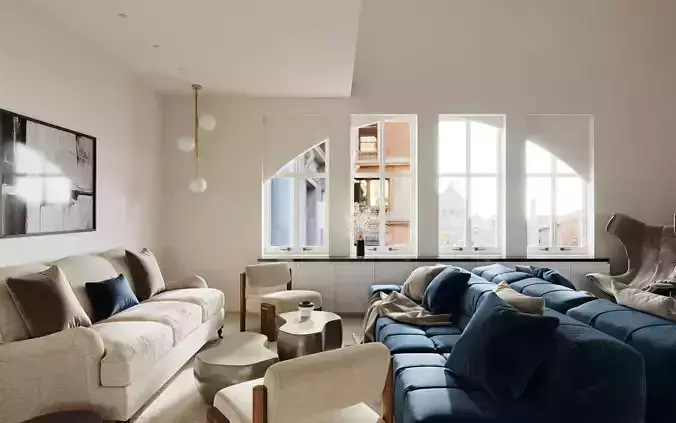Modern Lifestyle Living Room 3D model