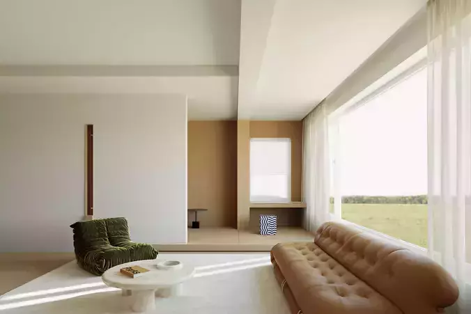 living room 3D model 3