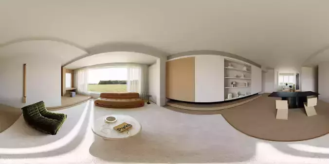 living room 3D model 2
