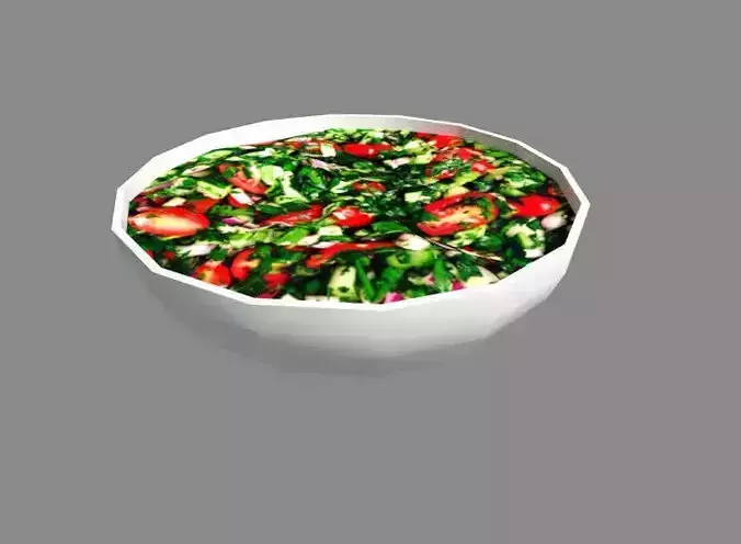 low poly meal bowl of salad Low-poly 3D model