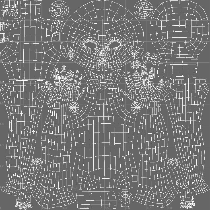 Realistic Alien 2 Gray Low-poly 3D model_8