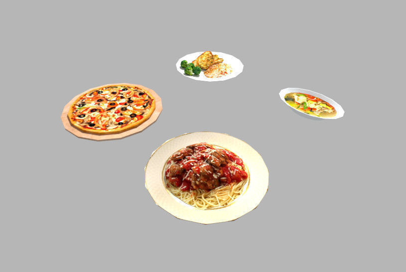 4 low poly meals pack 2 Low-poly 3D model_2