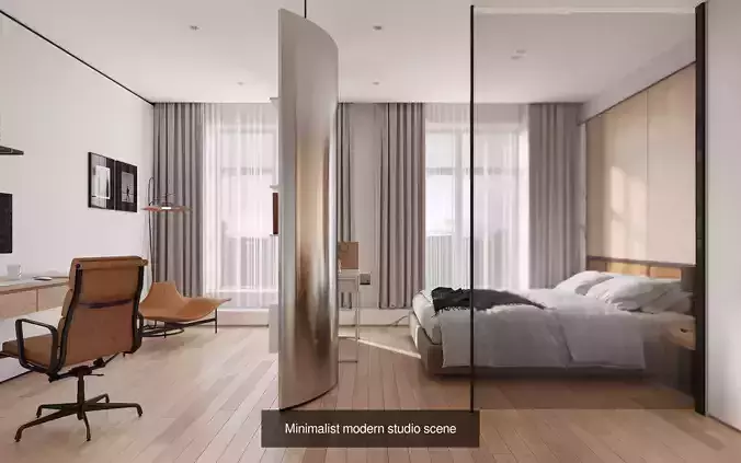 Collection of Modernist Style Apartment Scenarios 3D Model Pack 5