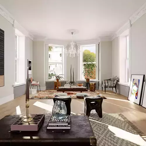 Collection of Modernist Style Apartment Scenarios 3D Model Pack 4