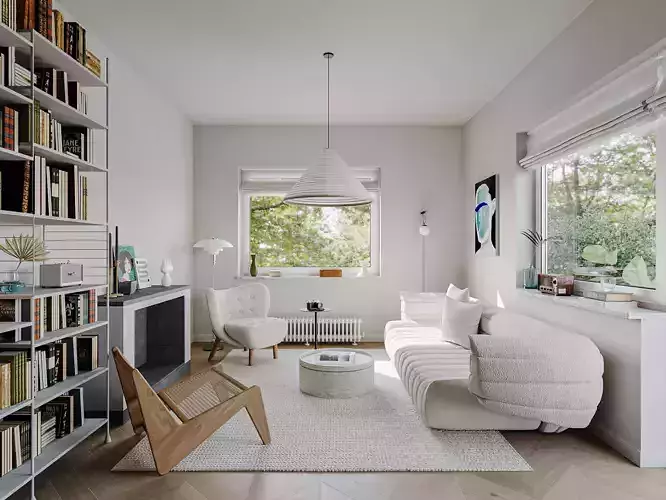 Collection of Modernist Style Apartment Scenarios 3D Model Pack 2