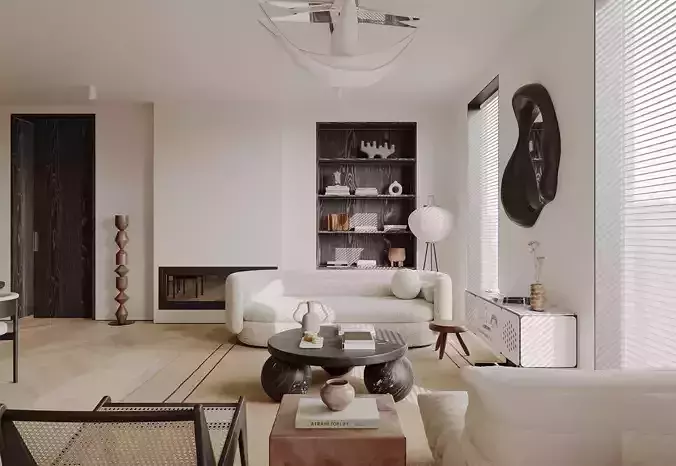 Collection of Modernist Style Apartment Scenarios 3D Model Pack 6
