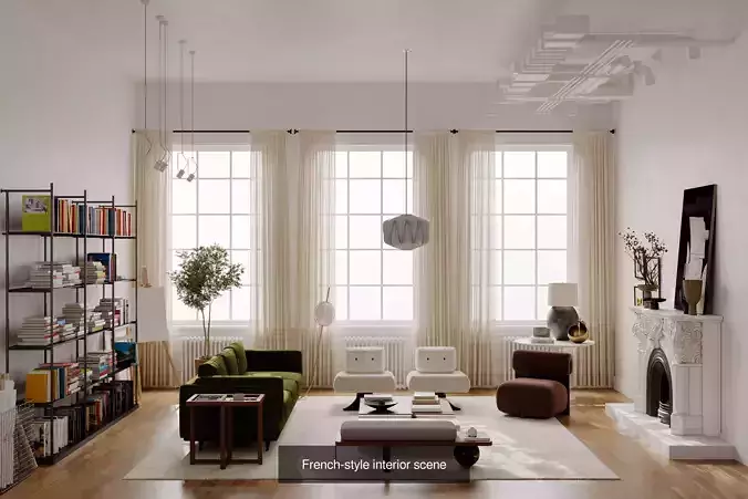 Collection of Modernist Style Apartment Scenarios 3D Model Pack 7