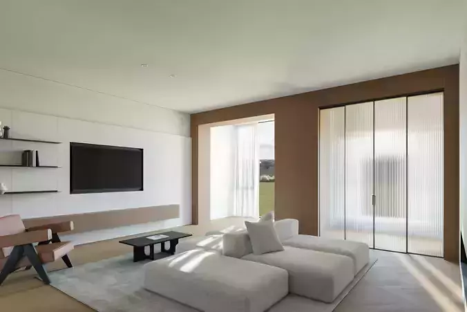 living room 3D model 4