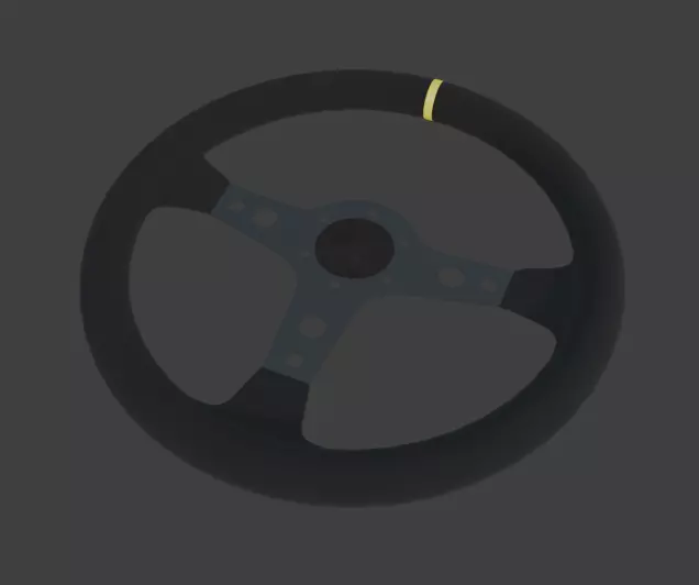 Racing steering wheel 30cm - 3cm grip 6 holes - Drift racing car Low-poly 3D model