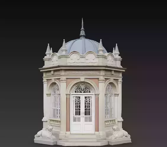 Classical Pavilion Gazebo Gothic Architecture STL