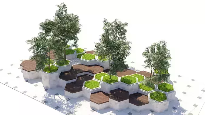 Honeycomb Planter and Seating Set