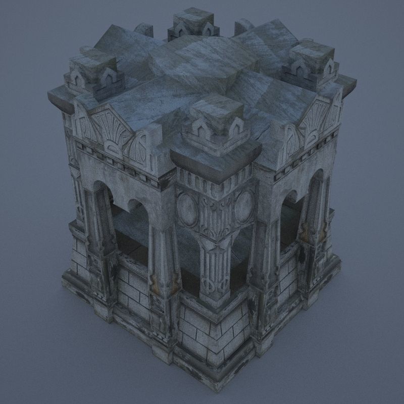 Large Crypt Low-poly 3D model_3
