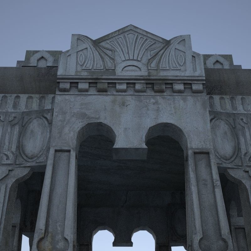 Large Crypt Low-poly 3D model_4