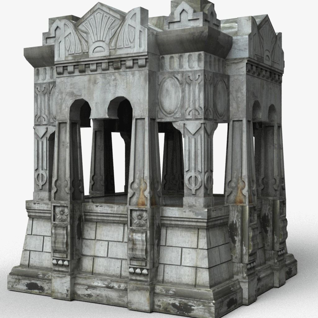 Large Crypt Low-poly 3D model_0