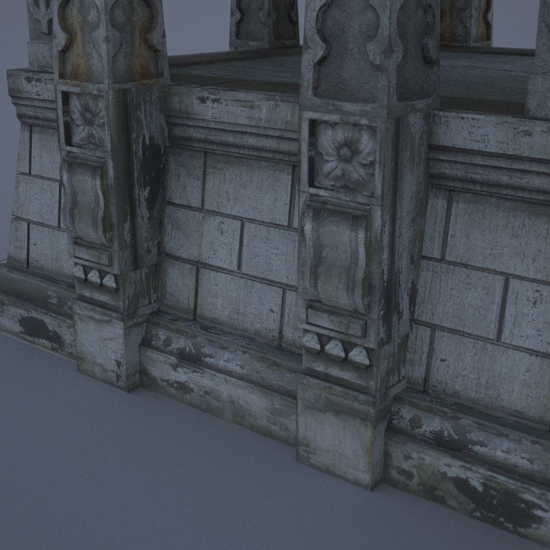 Large Crypt Low-poly 3D model_2