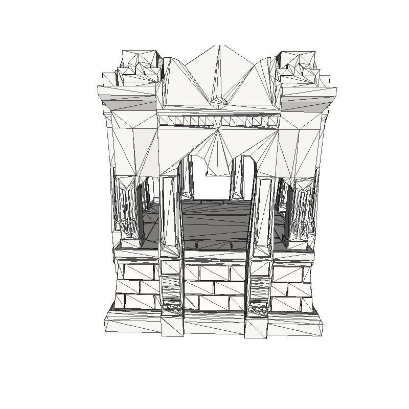 Large Crypt Low-poly 3D model_6