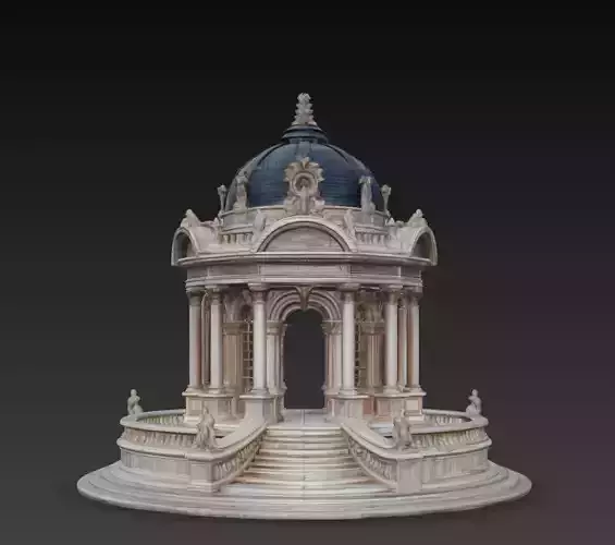 Baroque Rotunda Pavilion Architecture 3D Model STL