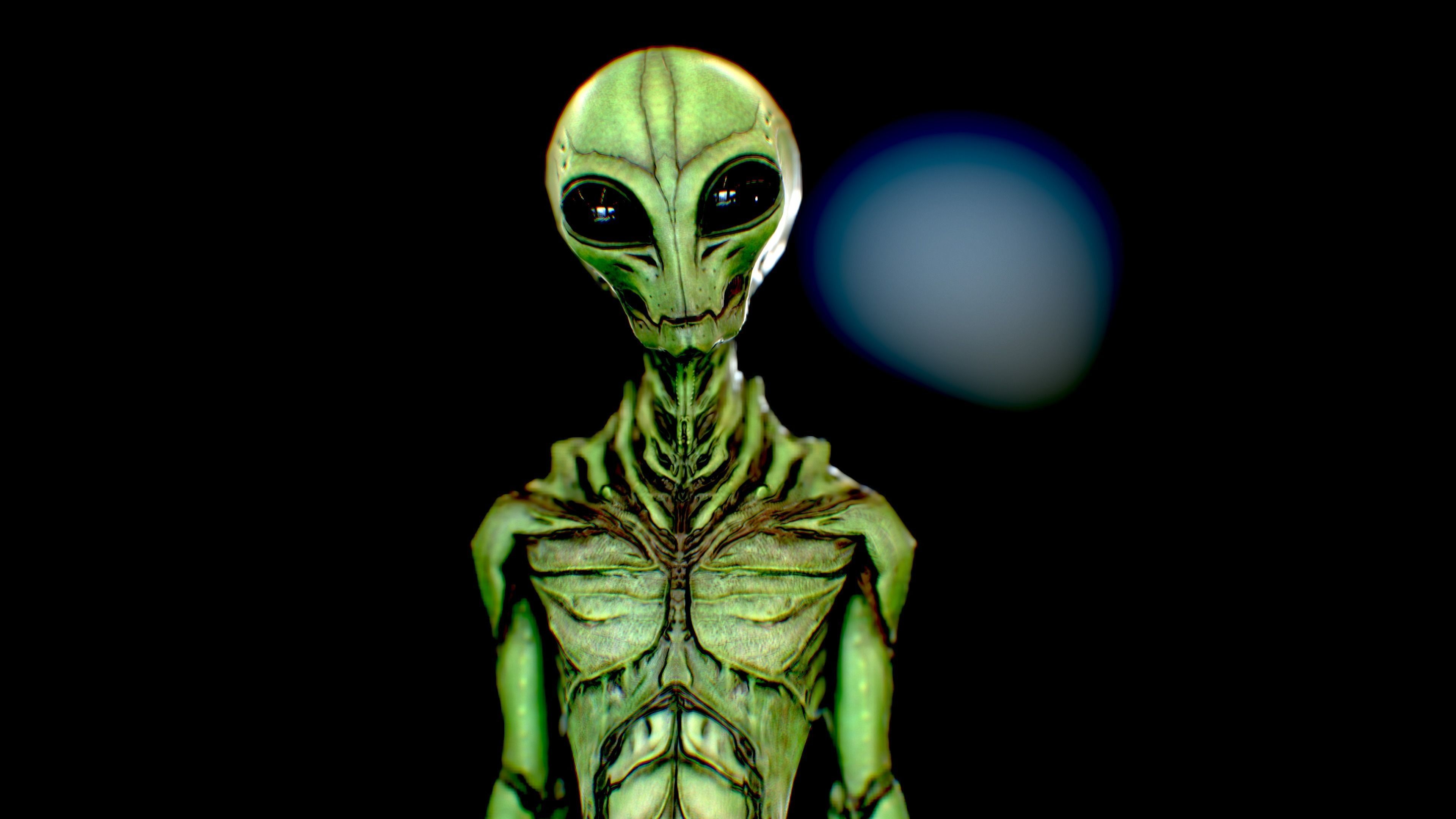 Realistic Alien 9 insectoid Low-poly 3D model_7