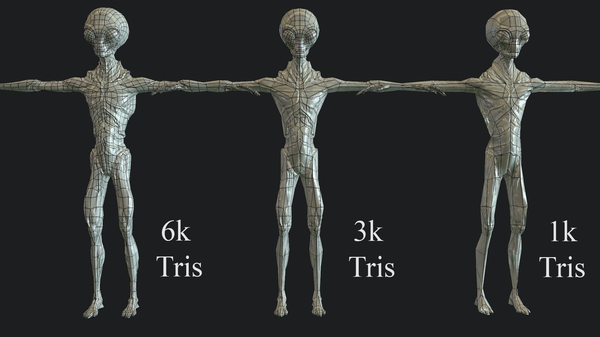 Realistic Alien 9 insectoid Low-poly 3D model_8