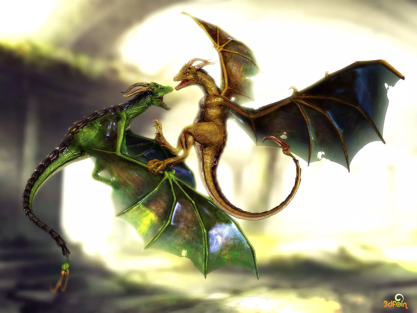 3Dfoin - Wyvern Low-poly 3D model_0