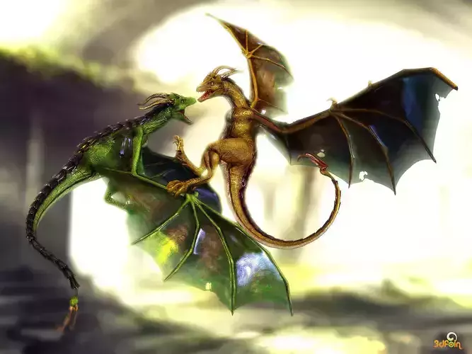 3Dfoin - Wyvern Low-poly 3D model