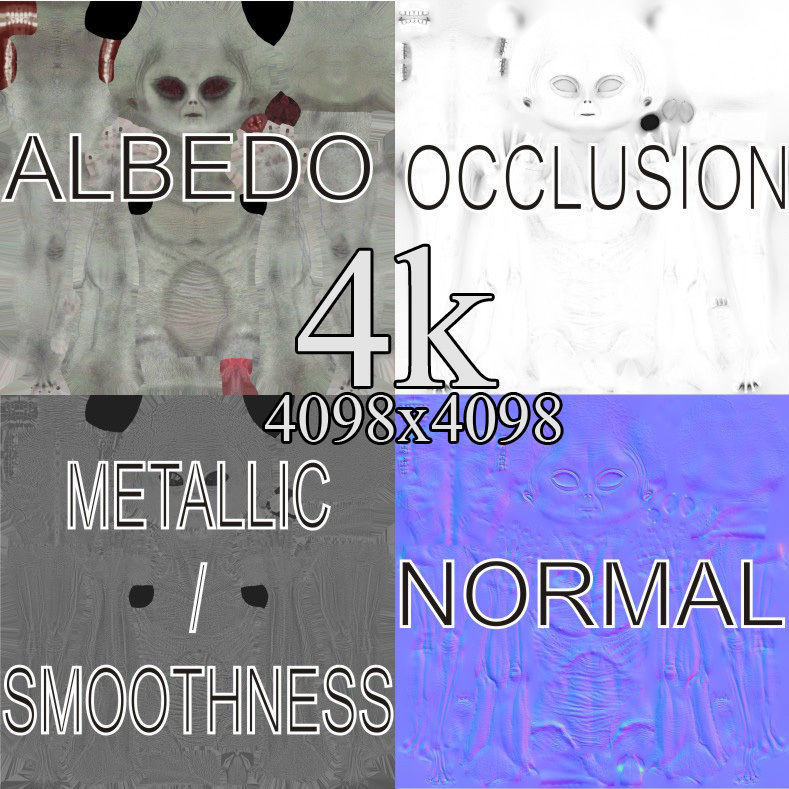 Realistic Aliens Bundle 1 Low-poly 3D model_21