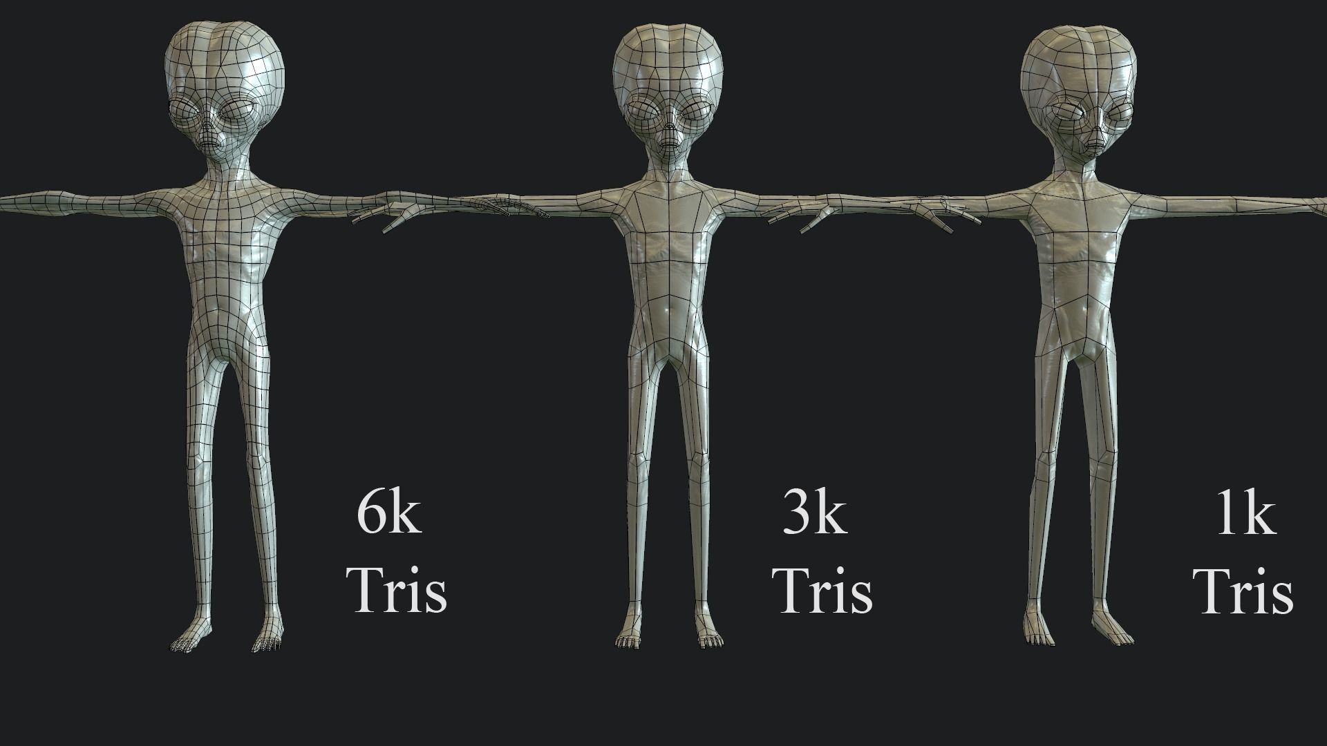 Realistic Aliens Bundle 1 Low-poly 3D model_29