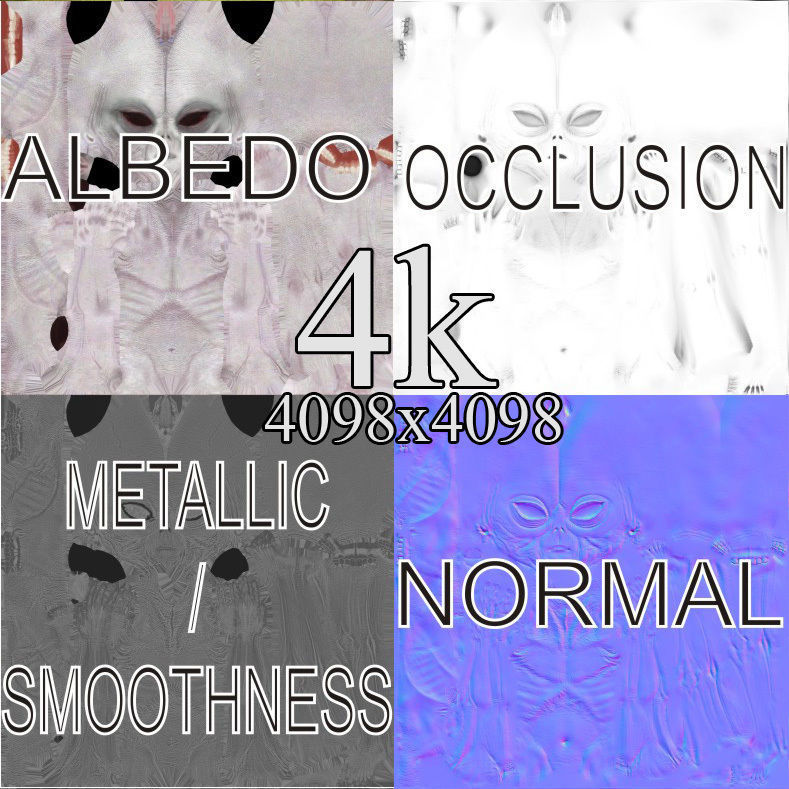 Realistic Aliens Bundle 1 Low-poly 3D model_24