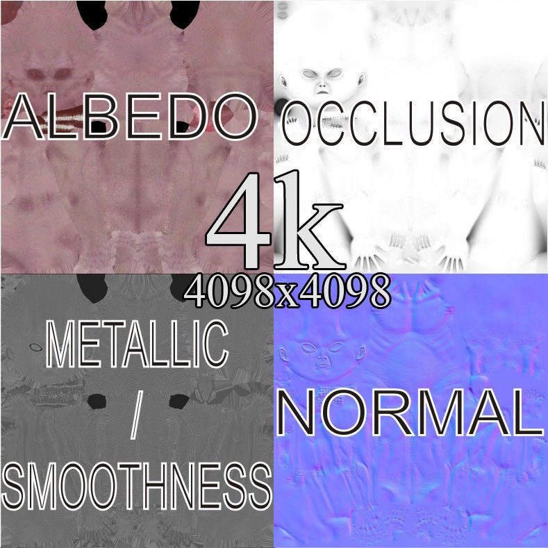 Realistic Aliens Bundle 1 Low-poly 3D model_20