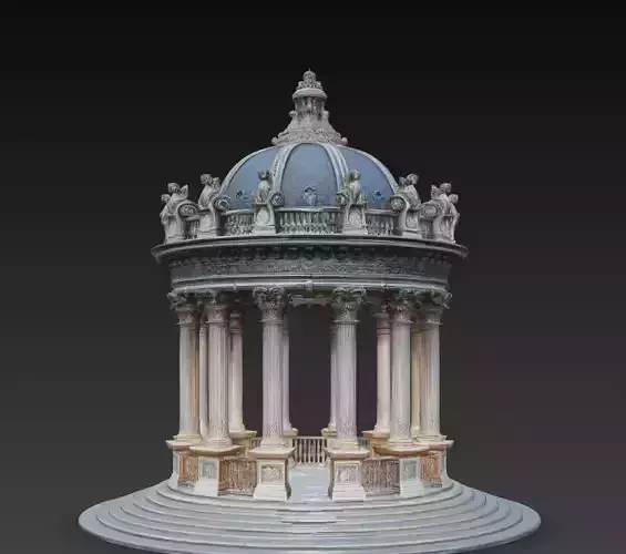 Luxury Pavilion Dome STL 3D Print Classical Architectural Model