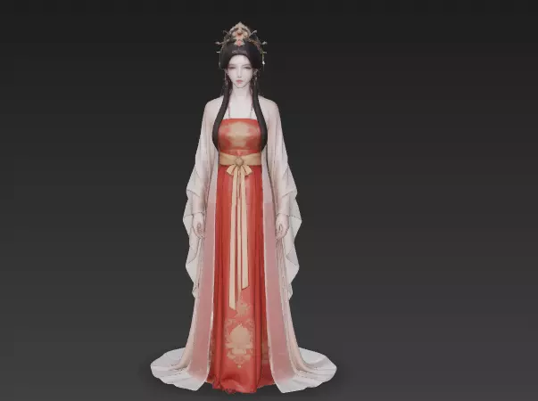 Ancient Chinese style scene Ancient beauty 4 3D model